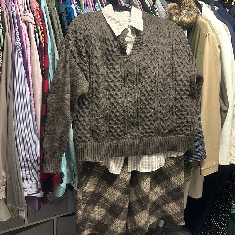 Heavy Flannel skirt XL shirt XL Sweater XL